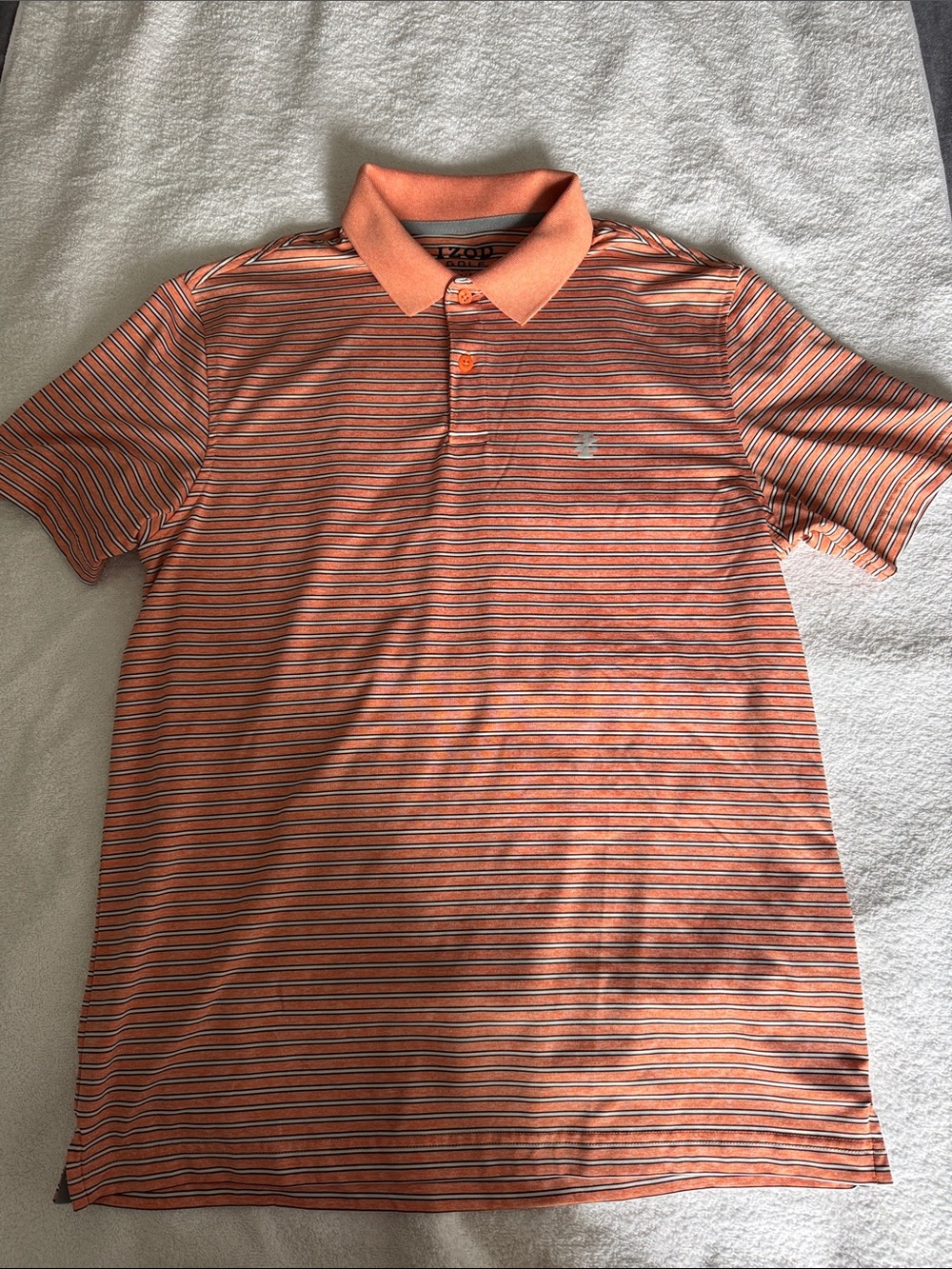 🦩Izod Orange Multi-Stripe Polo Shirt